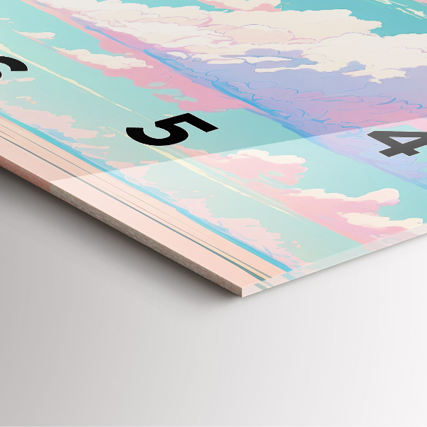 Horloge murale carrée Couleur pastel du ciel