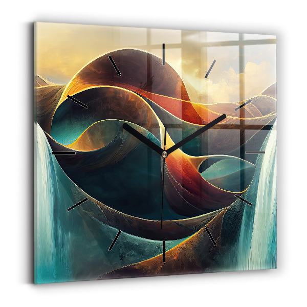 Horloge murale carrée Cascade qui coule