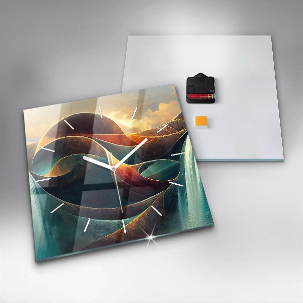 Horloge murale carrée Cascade qui coule