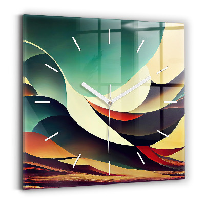 Horloge murale carrée Arrière-plan de lignes abstraites