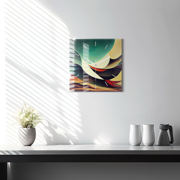 Horloge murale carrée Arrière-plan de lignes abstraites