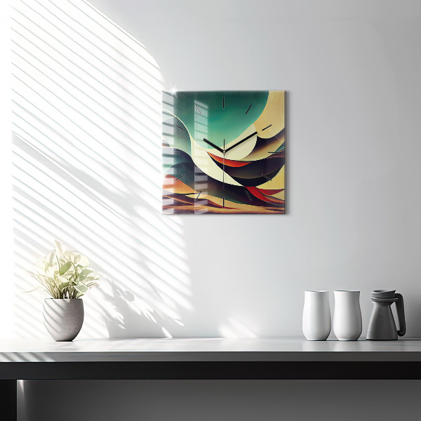 Horloge murale carrée Arrière-plan de lignes abstraites