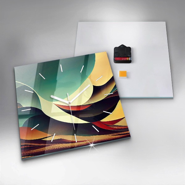 Horloge murale carrée Arrière-plan de lignes abstraites