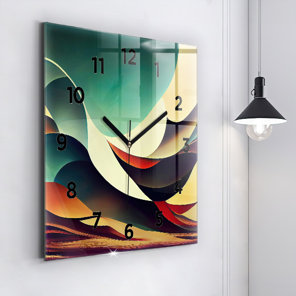 Horloge murale carrée Arrière-plan de lignes abstraites