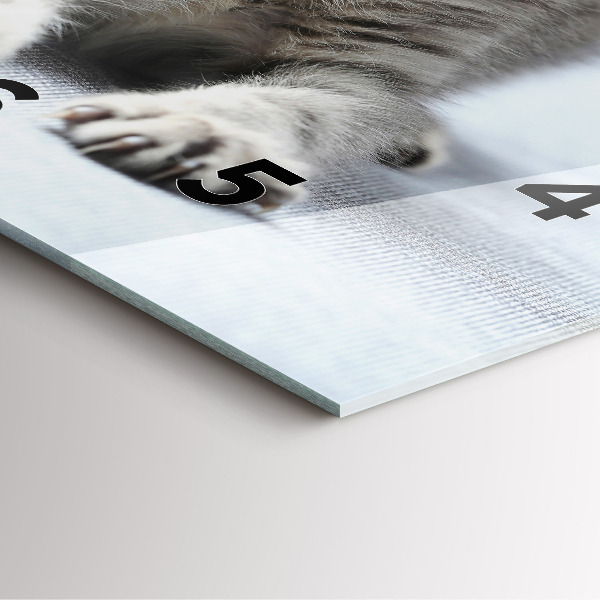 Horloge carrée en verre Chat sur le canapé