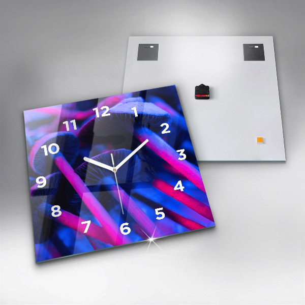 Horloge murale carrée Champignons magiques colorés