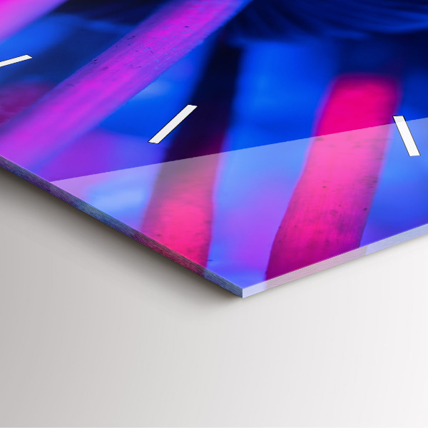 Horloge murale carrée Champignons magiques colorés