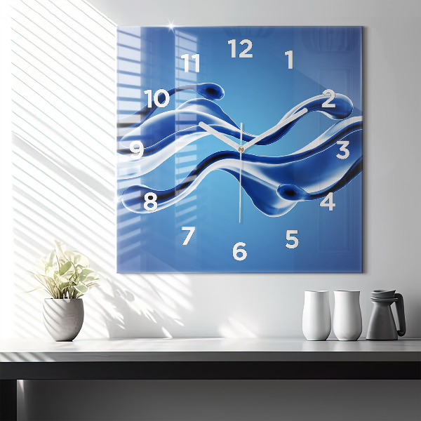 Horloge murale carrée Abstraction liquide