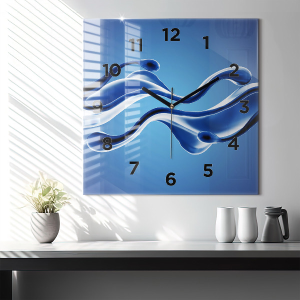 Horloge murale carrée Abstraction liquide