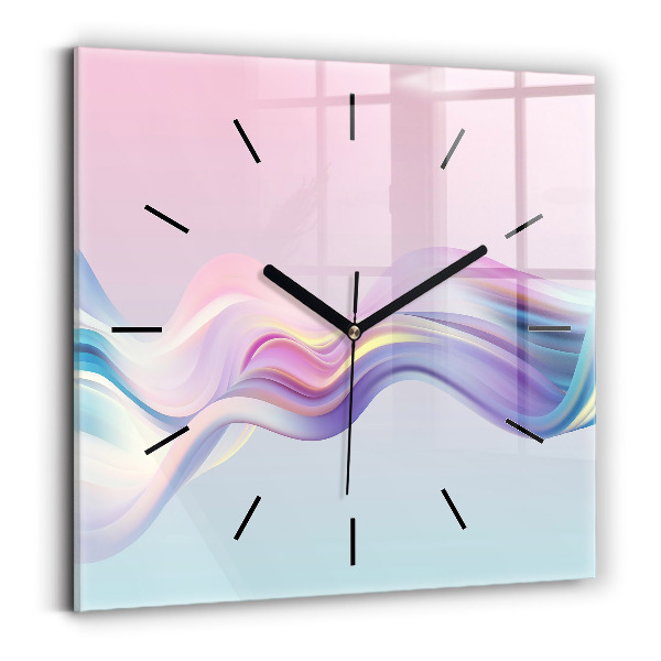 Horloge murale carrée Abstraction de vague pastel