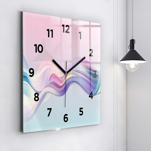 Horloge murale carrée Abstraction de vague pastel