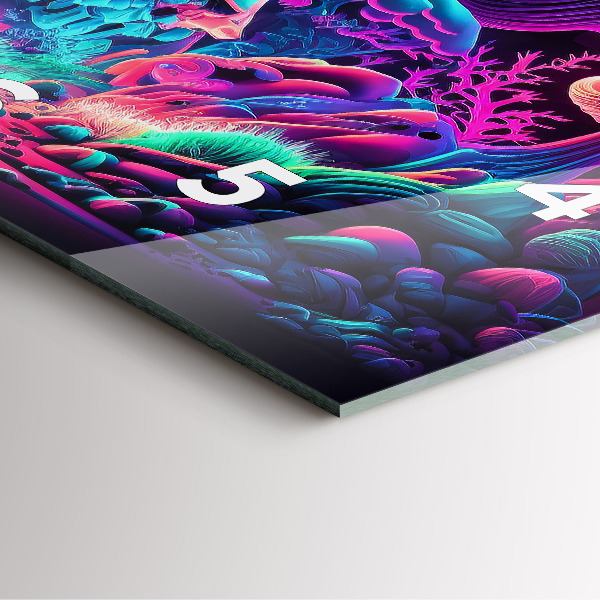 Horloge murale carrée Champignons néon