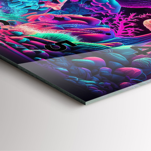 Horloge murale carrée Champignons néon