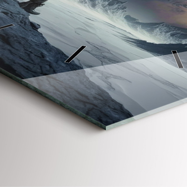 Horloge murale carrée 'L''homme devant la lune'