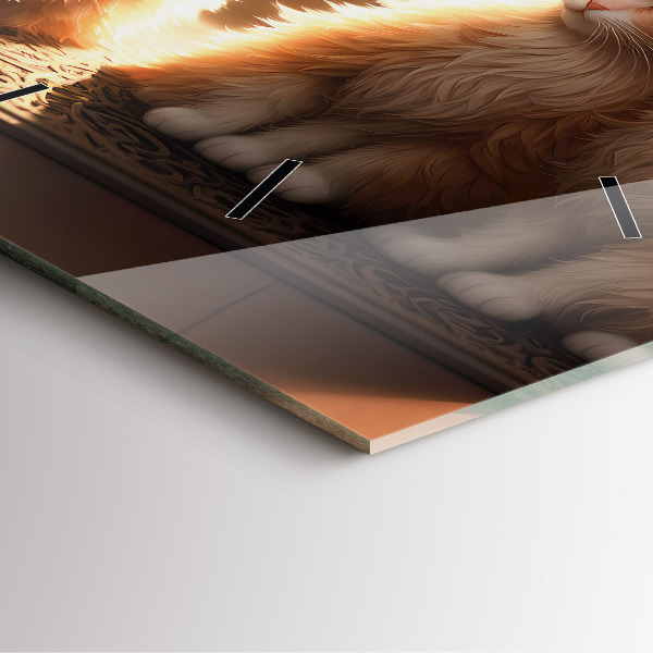 Horloge murale carrée Quatre chatons au soleil