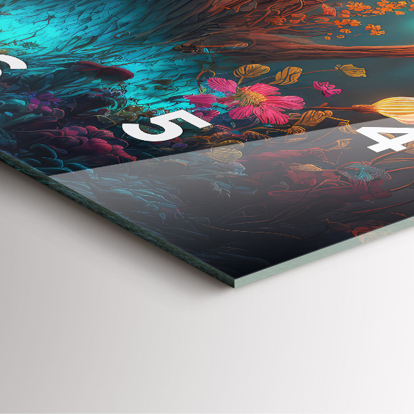 Horloge murale carrée Forêt et champignons magiques