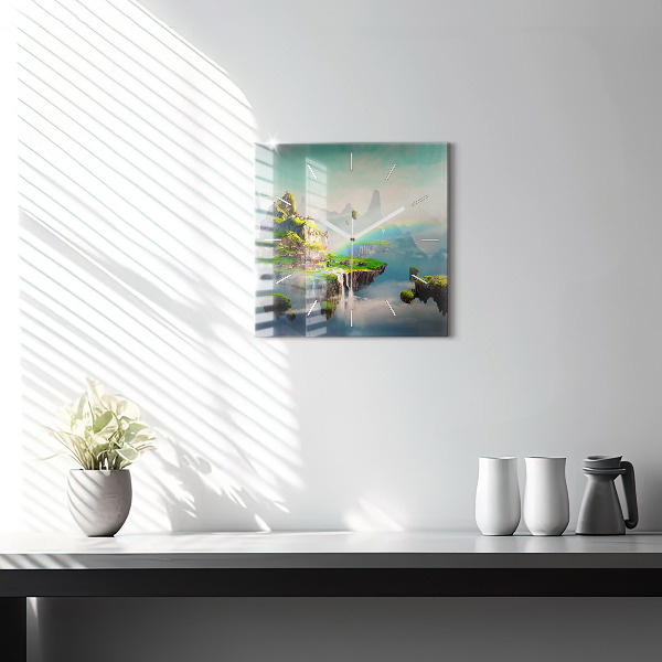 Horloge carrée en verre fantaisie chinoise