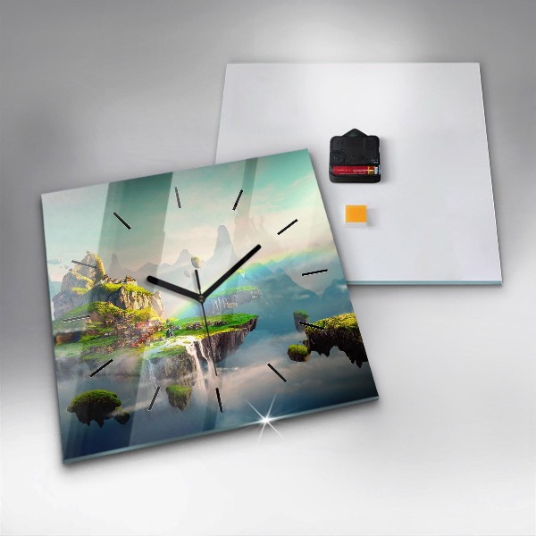 Horloge carrée en verre fantaisie chinoise