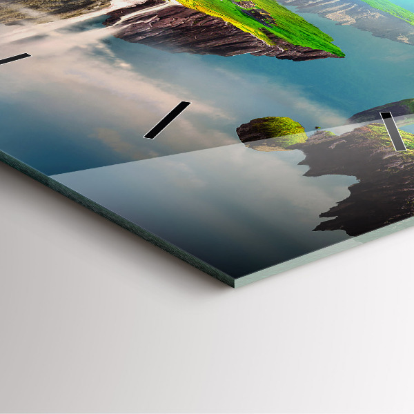 Horloge carrée en verre fantaisie chinoise