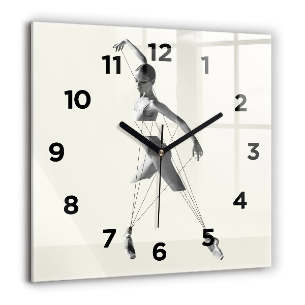 Horloge murale carrée Danseuse abstraite