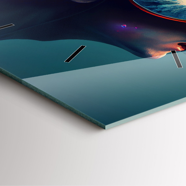 Horloge murale carrée Monde futuriste