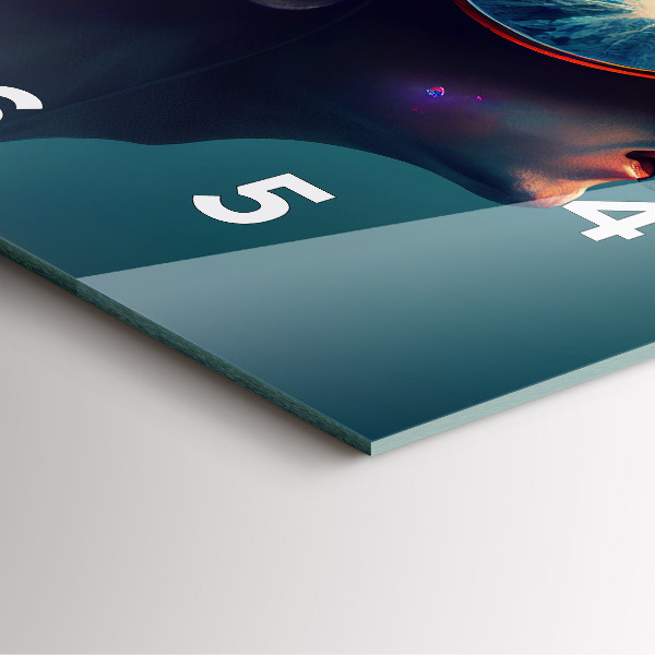 Horloge murale carrée Monde futuriste