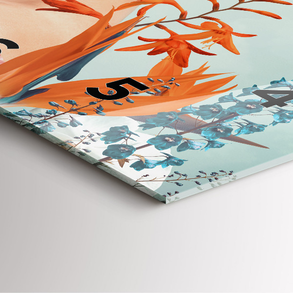 Horloge murale carrée Femme avec des fleurs