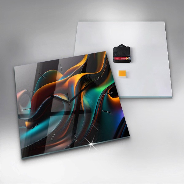 Horloge murale carrée Vague futuriste