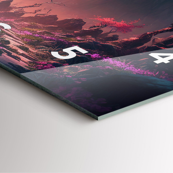 Horloge murale carrée Forêt et montagnes magiques