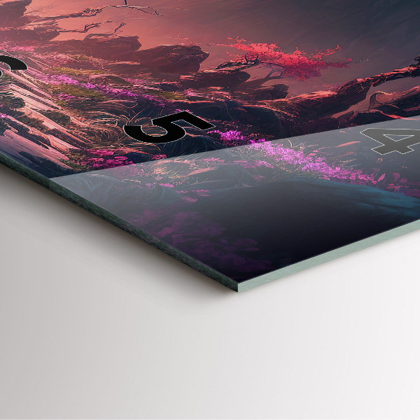 Horloge murale carrée Forêt et montagnes magiques