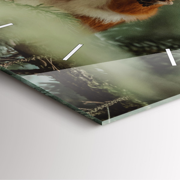 Horloge murale carrée 'L''écureuil et la nature sauvage'