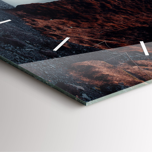 Horloge murale carrée Paysage de cascades en Islande