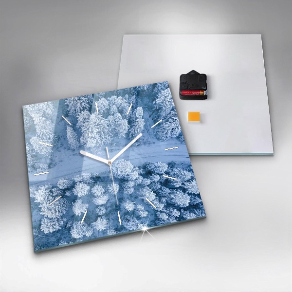 Horloge murale carrée Forêt vue par drone