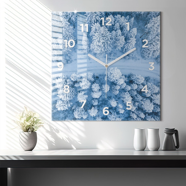 Horloge murale carrée Forêt vue par drone