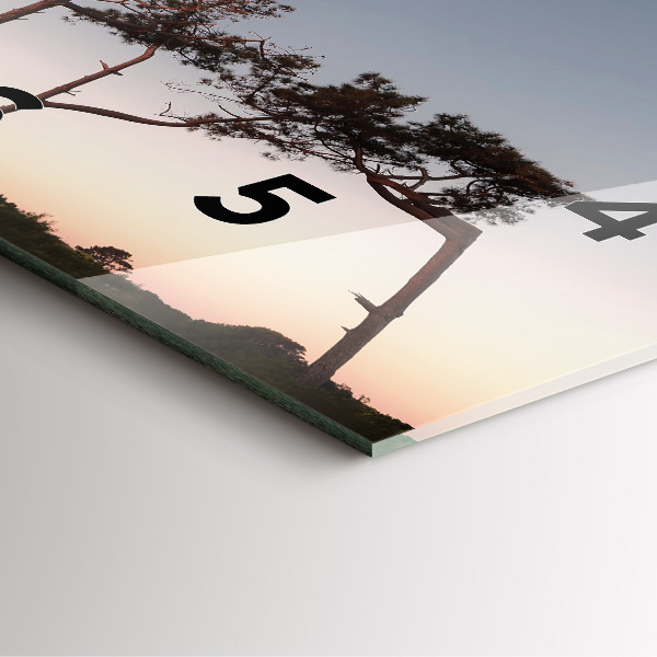 Horloge murale carrée Croissant et arbres