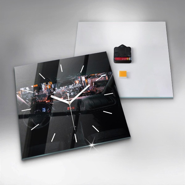 Horloge murale carrée Voiture à Tokyo