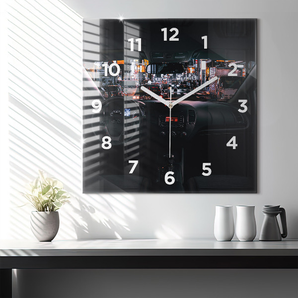 Horloge murale carrée Voiture à Tokyo