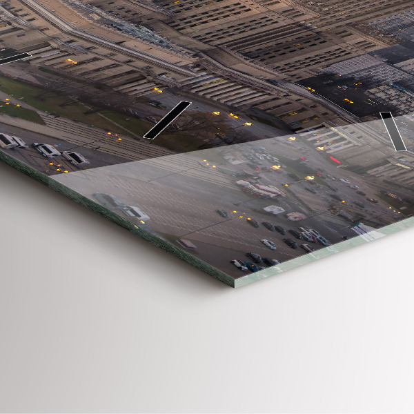 Horloge murale carrée Panorama de Varsovie