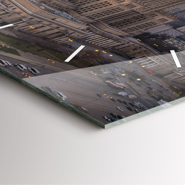 Horloge murale carrée Panorama de Varsovie