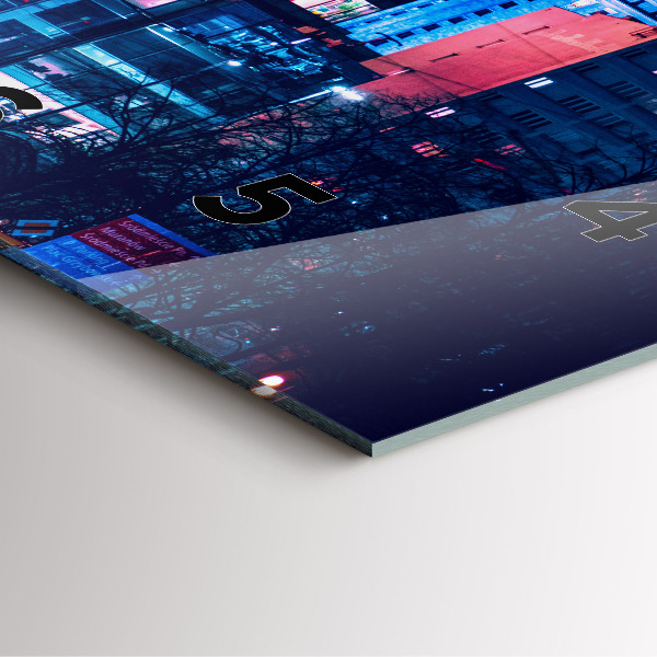 Horloge murale carrée Varsovie la nuit