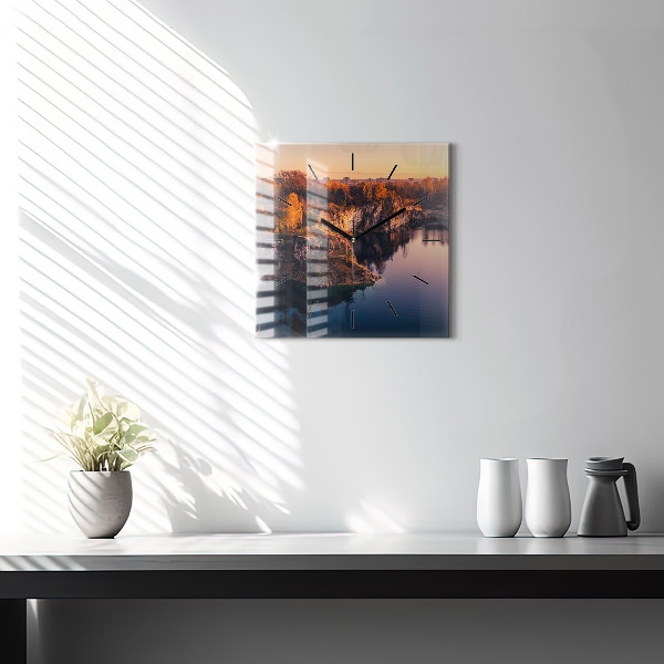 Horloge murale carrée Cracovie Lac Zakrzówek