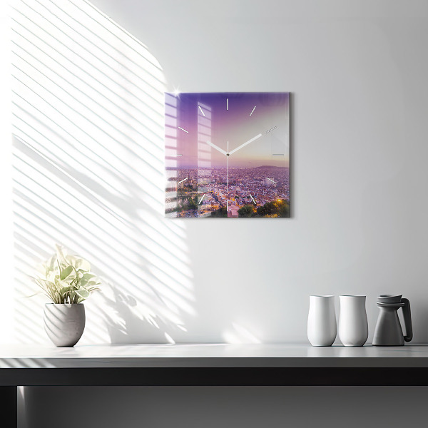 Pendule carrée en verre Bunkers El Carmel de Barcelone