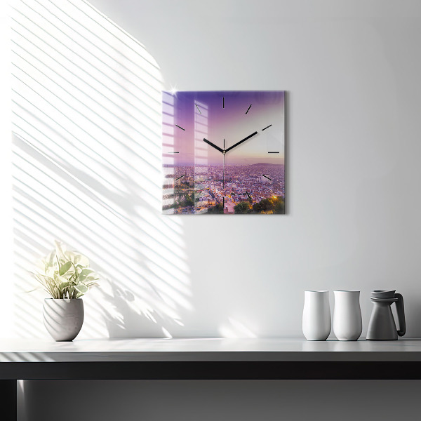 Pendule carrée en verre Bunkers El Carmel de Barcelone