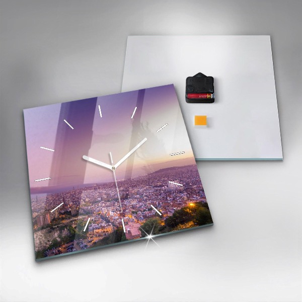 Pendule carrée en verre Bunkers El Carmel de Barcelone