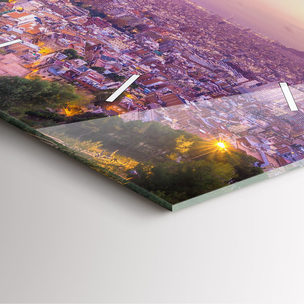 Pendule carrée en verre Bunkers El Carmel de Barcelone