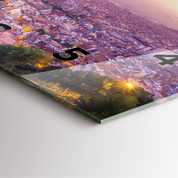 Pendule carrée en verre Bunkers El Carmel de Barcelone