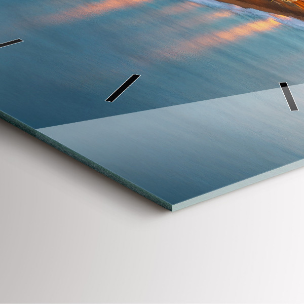 Pendule carrée en verre Plage de Barcelone