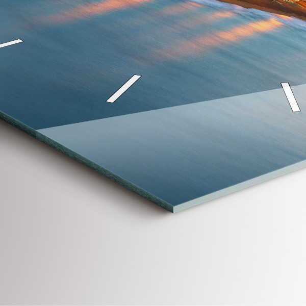 Pendule carrée en verre Plage de Barcelone