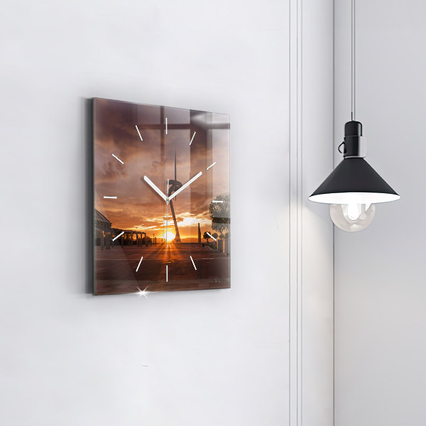 Horloge murale carrée Parc olympique de Barcelone