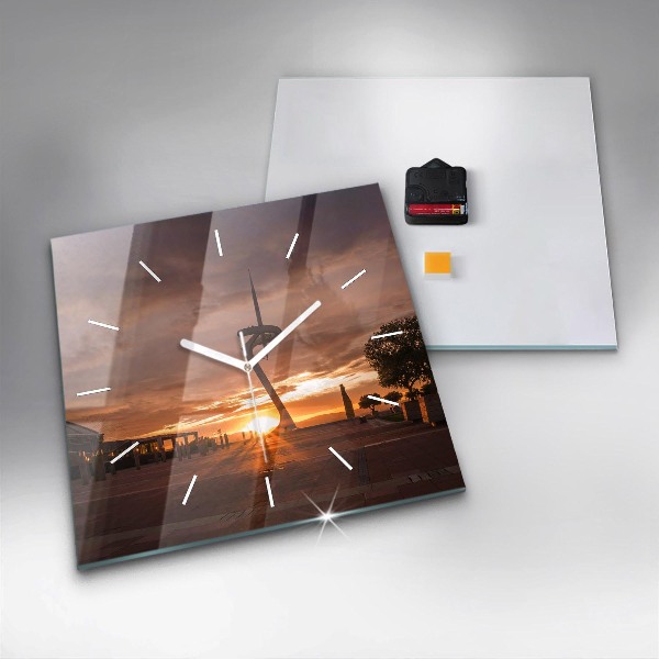 Horloge murale carrée Parc olympique de Barcelone